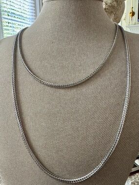 Stainless Steel Wheat Link Necklace - 40”